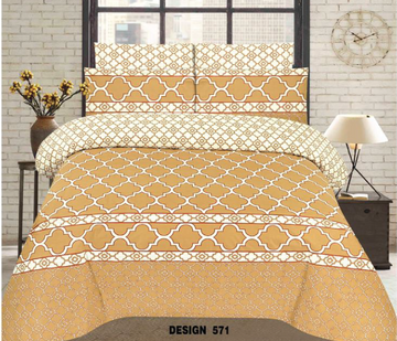 Chenab 3 PCs Bedsheet Set D-571