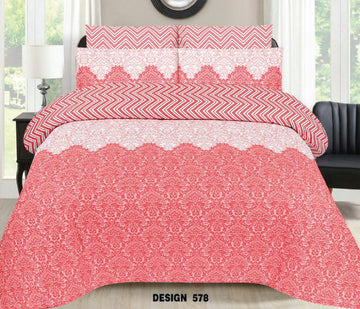 Chenab 3 PCs Bedsheet Set D-578