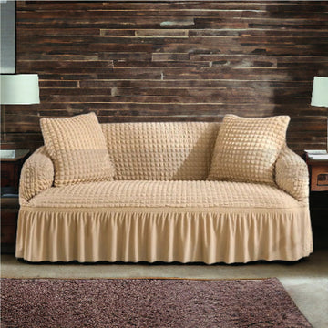 Frill Style Bubble Stuff Sofa Cover (Skin Golden Color)