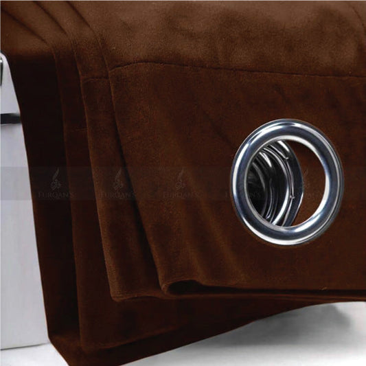 Premium Velvet Curtains (Brown Color)