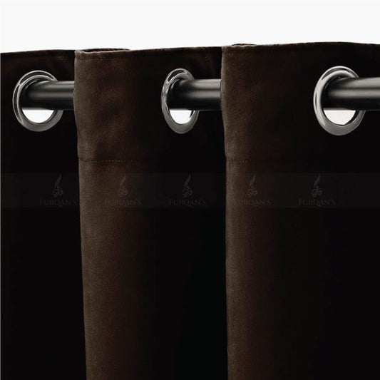 Premium Velvet Curtains (Dark Brown Color)