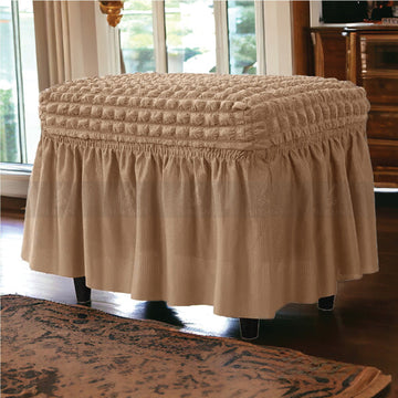 Rectangle Bubble Stuff Frill Style Stool Cover