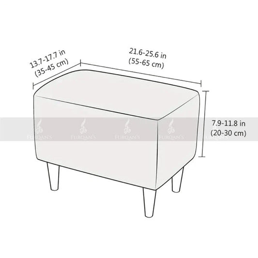 Rectangle Fitted Stool Cover (Skin Golden Color)